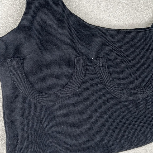 Black One Shoulder Underwire Crop Top Size Small - Picture 3 of 4